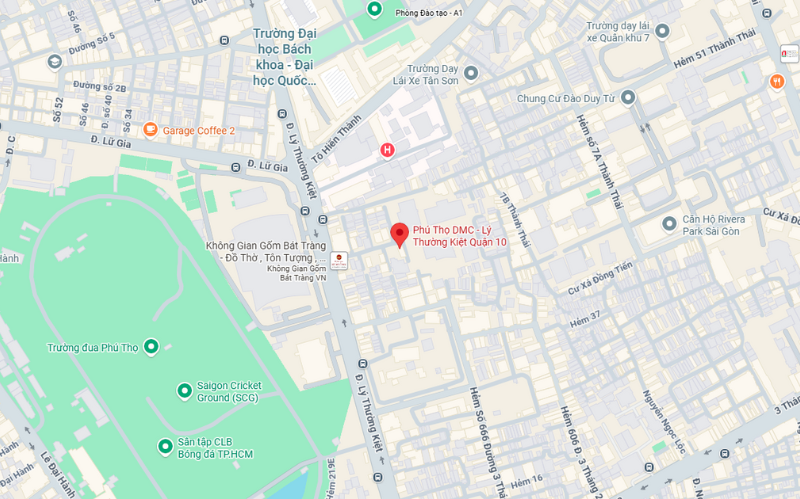 Vị trí trung tâm thương mại Phú Thọ DMC