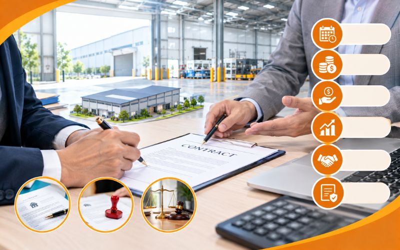Kiểm tra thời hạn thuê và hợp đồng thuê kho xưởng