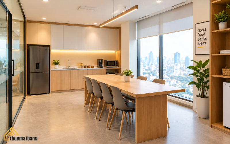 Cách bố trí văn phòng 100m2 - phòng pantry/nghỉ ngơi