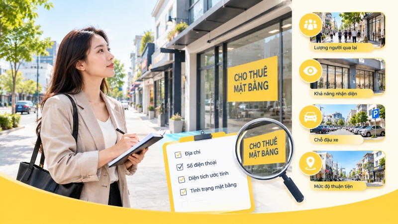 Khảo sát thực tế mặt bằng cho thuê