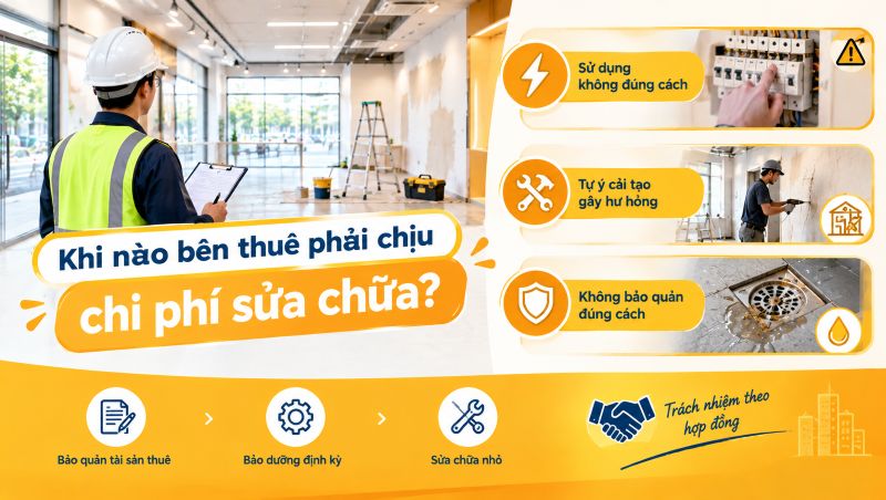Trách nhiệm sửa chữa phụ thuộc vào nguyên nhân hư hỏng và thỏa thuận trong hợp đồng