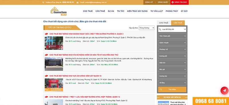 Trang website về thuê mặt bằng bạn nên tham khảo
