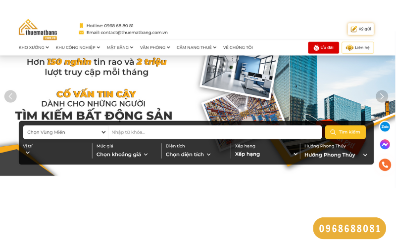 Thuematbang.com trang bất động sản hàng đầu Việt Nam