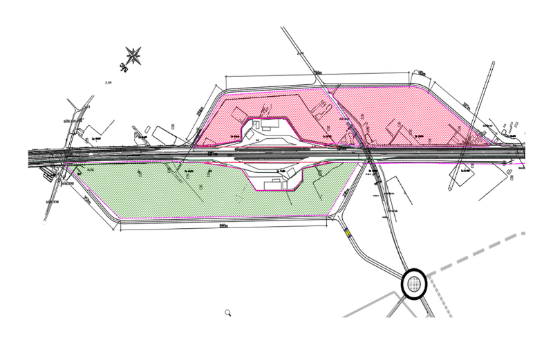 đường kết nối ĐT.818 với cao tốc và trạm dừng nghỉ